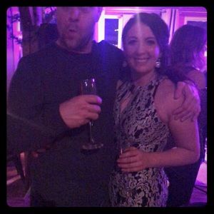 Black and sparkly gray ball dress